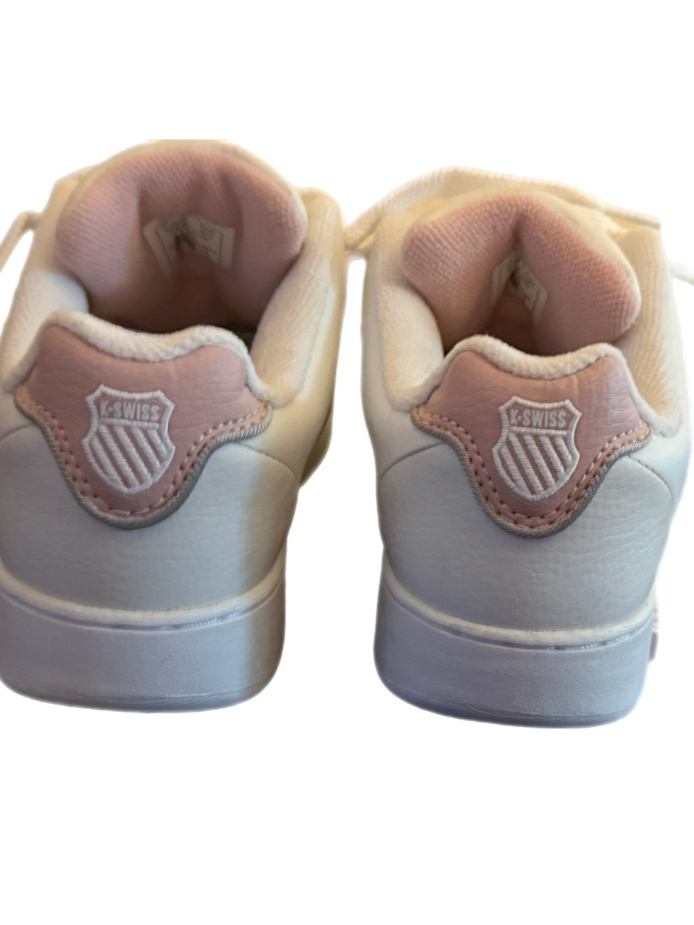 K-Swiss Classic White Athletic Sneakers w Light Pink Accent  in size 6 1/2 NIB - Picture 8 of 17